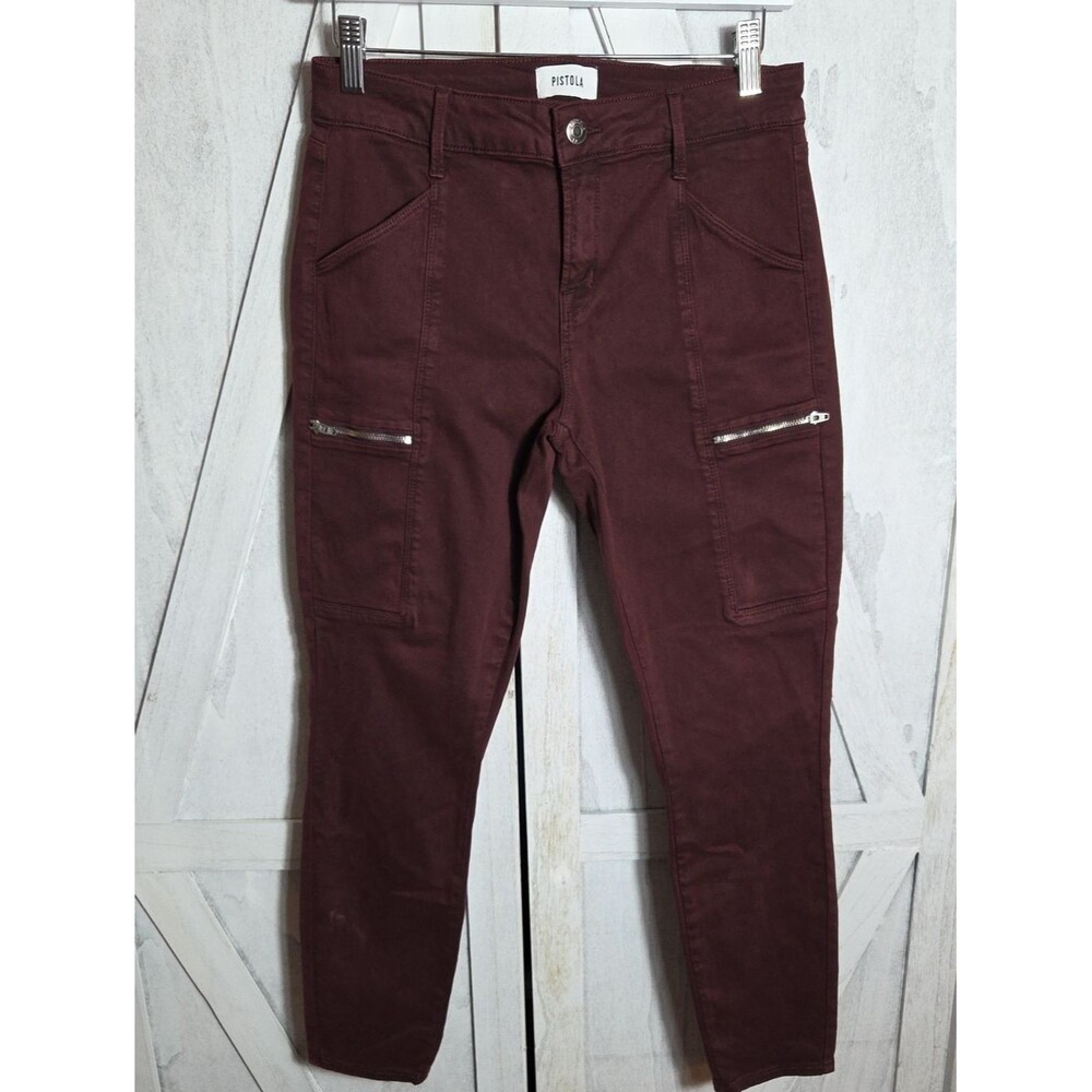 Pistola Dark Red Skinny Jeans Size 28